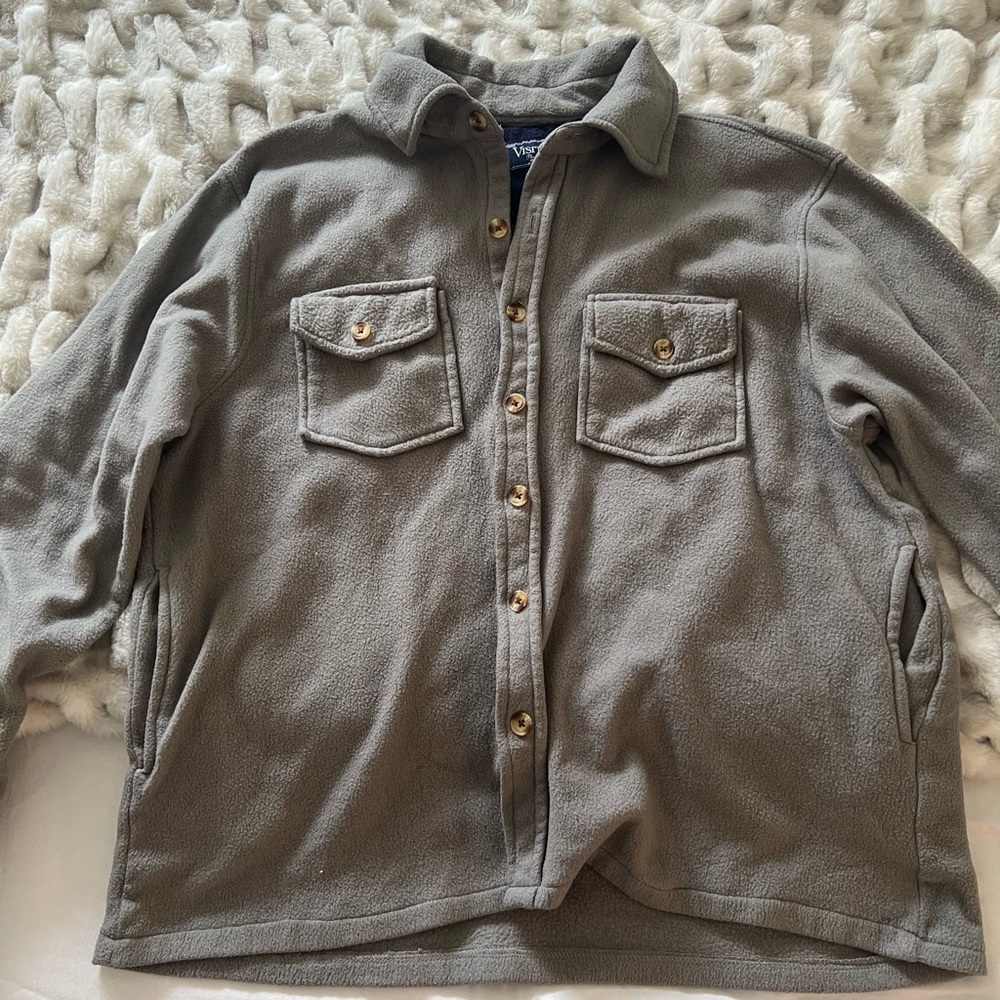 grey fleece shacket